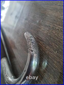 CANNE DE MARCHE ART DÉCO POMMEAU EN ARGENT MASSIF Poinçon MINERVE Palissandre