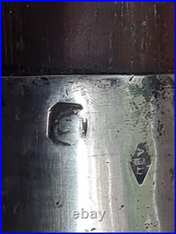 CANNE DE MARCHE ART DÉCO POMMEAU EN ARGENT MASSIF Poinçon MINERVE Palissandre