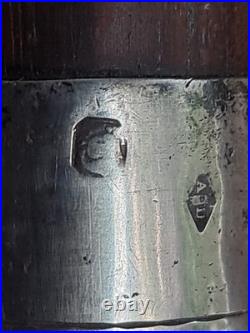 CANNE DE MARCHE ART DÉCO POMMEAU EN ARGENT MASSIF Poinçon MINERVE Palissandre