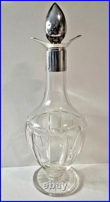 CARAFE ARGENT MASSIF ET CRISTAL 2 BECS VERSEURS POINÇON MINERVE 1er TITRE