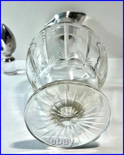 CARAFE ARGENT MASSIF ET CRISTAL 2 BECS VERSEURS POINÇON MINERVE 1er TITRE