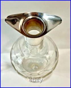 CARAFE ARGENT MASSIF ET CRISTAL 2 BECS VERSEURS POINÇON MINERVE 1er TITRE