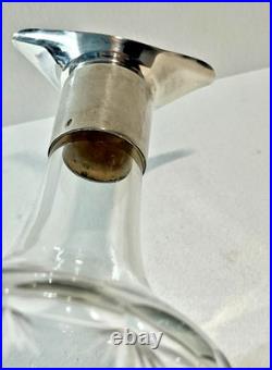 CARAFE ARGENT MASSIF ET CRISTAL 2 BECS VERSEURS POINÇON MINERVE 1er TITRE