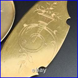 COUVERTS DE SERVICE À GLACE ARGENT MASSIF Poinçon Minerve À Servir Louis XVI