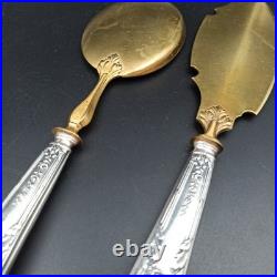 COUVERTS DE SERVICE À GLACE ARGENT MASSIF Poinçon Minerve À Servir Louis XVI