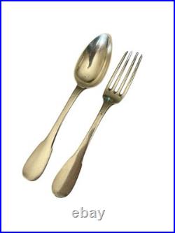 COUVERT ARGENT MASSIF POINÇON VIEILLARD 138,5 Grs / ARGENTERIE ANCIENNE