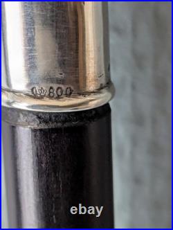 Canne argent 800 Art Nouveau bec de corbin poinçon monogramme