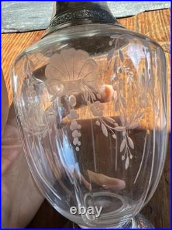 Carafe Cristal Taillé & Argent Massif Poinçon Minerve Silver & Crystal