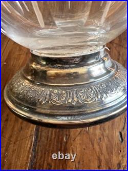 Carafe Cristal Taillé & Argent Massif Poinçon Minerve Silver & Crystal
