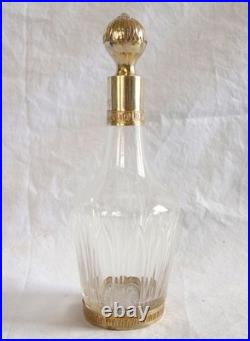 Carafe à liqueur cristal de Baccarat & argent massif doré poinçon Minerve