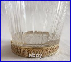 Carafe à liqueur cristal de Baccarat & argent massif doré poinçon Minerve