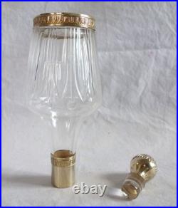 Carafe à liqueur cristal de Baccarat & argent massif doré poinçon Minerve