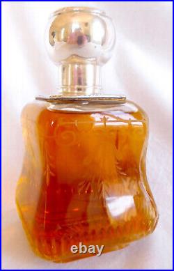Carafe à whisky cristal de Baccarat & argent massif armoriée poinçon Minerve