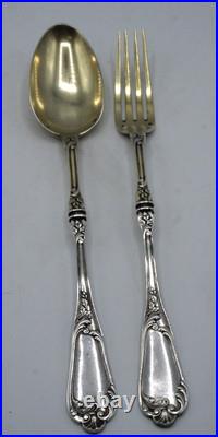 Caron Couvert De Service A Ragout Argent Massif Poincon Minerve Decor Louis XV