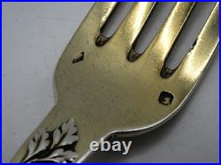 Caron Couvert De Service A Ragout Argent Massif Poincon Minerve Decor Louis XV