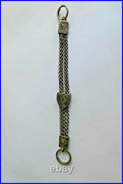 Chaine De Montre Gousset En Argent Massif Poinçon Tortue Epoque 19ème