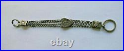 Chaine De Montre Gousset En Argent Massif Poinçon Tortue Epoque 19ème