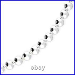 Chaîne En Perles Pour Hommes En Argent Massif 925 Avec Poinçon Britannique