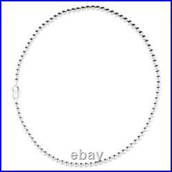 Chaîne En Perles Pour Hommes En Argent Massif 925 Avec Poinçon Britannique