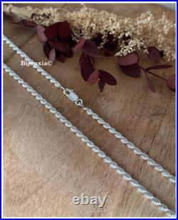 Chaîne Maille corde 45cm En Argent Massif 925/1000 Poinçonné Bijoux Femme