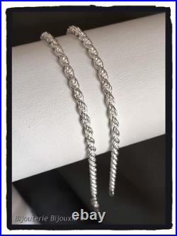 Chaîne Maille corde 45cm En Argent Massif 925/1000 Poinçonné Bijoux Femme