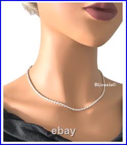 Chaîne Maille corde 45cm En Argent Massif 925/1000 Poinçonné Bijoux Femme