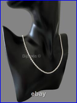 Chaîne Maille corde 45cm En Argent Massif 925/1000 Poinçonné Bijoux Femme
