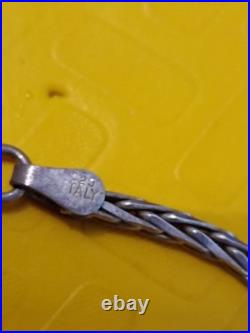 Chaîne argent massif ancienne Maille Serpent Tressée Avec Poinçons