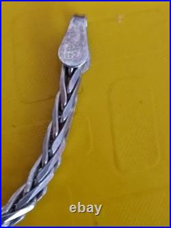 Chaîne argent massif ancienne Maille Serpent Tressée Avec Poinçons