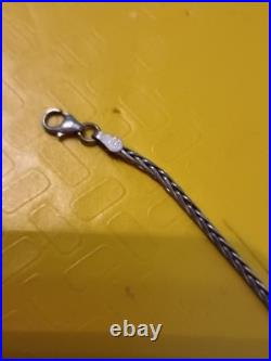 Chaîne argent massif ancienne Maille Serpent Tressée Avec Poinçons