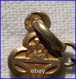 Chapelet Ancien VERMEIL Argent Massif Poinçon Crabe Perles Verre Ste Thérèse 22g