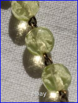 Chapelet Ancien VERMEIL Argent Massif Poinçon Crabe Perles Verre Ste Thérèse 22g