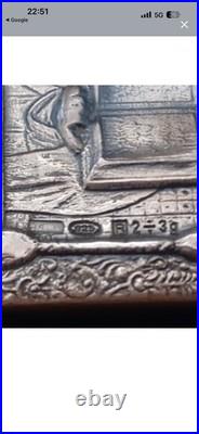 Charmante icône du Christ Riza en argent massif, Poinçon 925 Ancona