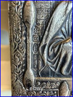 Charmante icône du Christ Riza en argent massif, Poinçon 925 Ancona