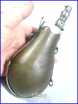 Chasse Venerie Poire A Poudre Bec Pivotant Corne Et Argent Massif Poinçons