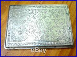 Cigarette box silver, argent massif poinçon iznik ottoman syrianperse 146gr