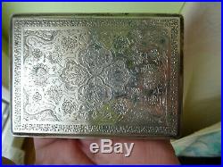 Cigarette box silver, argent massif poinçon iznik ottoman syrianperse 146gr