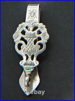 Clavet Châtelaine en argent massif poinçon 6,3 cm pour montre gousset ciseaux