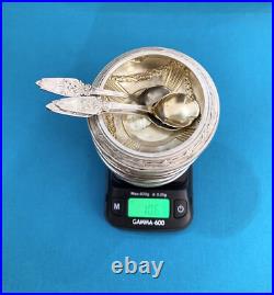 Coffret 4 salerons + pelles à sel en ARGENT MASSIF poinçonné MINERVE 106,7g