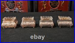Coffret De Quatre Salerons Argent Massif Poinçon Minerve Coffret De Quatre Salerons Argent Massif Poinçon Minerve