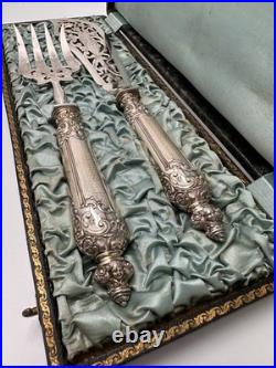 Coffret de service à poisson en argent massif poinçon Minerve