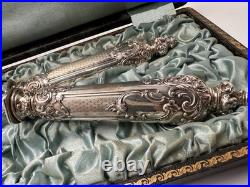 Coffret de service à poisson en argent massif poinçon Minerve