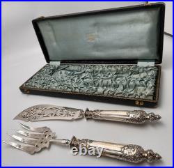 Coffret de service à poisson en argent massif poinçon Minerve