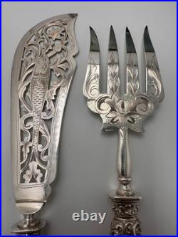 Coffret de service à poisson en argent massif poinçon Minerve