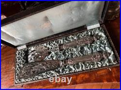 Coffret de service à poisson en argent massif poinçon Minerve