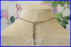 Collier Ancien en Argent Massif Améthyste 925 Poinçonné Art Déco Vers 1930