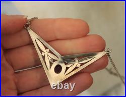 Collier Ancien en Argent Massif Améthyste 925 Poinçonné Art Déco Vers 1930