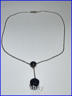 Collier Argent D'ép. Napoleon III Serti Onyx Taille Brillant Poinçon Hure Silver