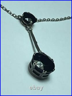 Collier Argent D'ép. Napoleon III Serti Onyx Taille Brillant Poinçon Hure Silver