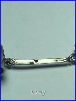 Collier Argent D'ép. Napoleon III Serti Onyx Taille Brillant Poinçon Hure Silver